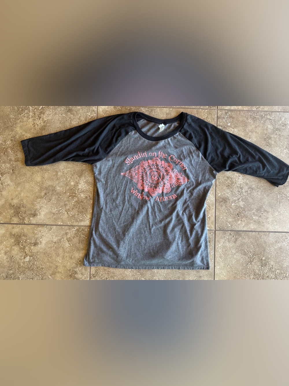 STANDIN' ON THE CORNER WINSLOW ARIZONA The EAGLES T-Shirt Baseball Tee Route 66